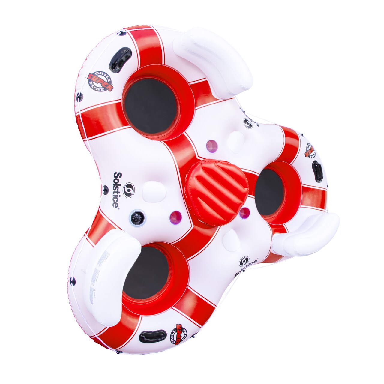 Swim Central Solstice Super Chill Swimming Pool Float with Cooler - 81" - White and Red